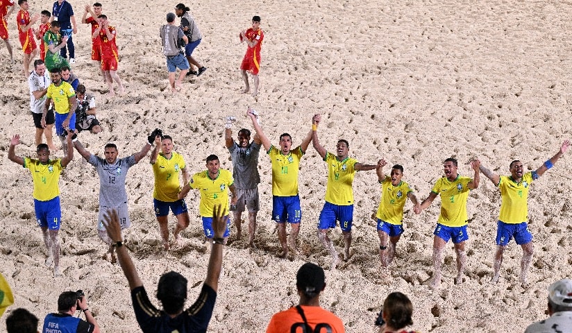 Futebol de Areia: Brasil goleia Espanha e vai enfrentar Portugal na semifinal